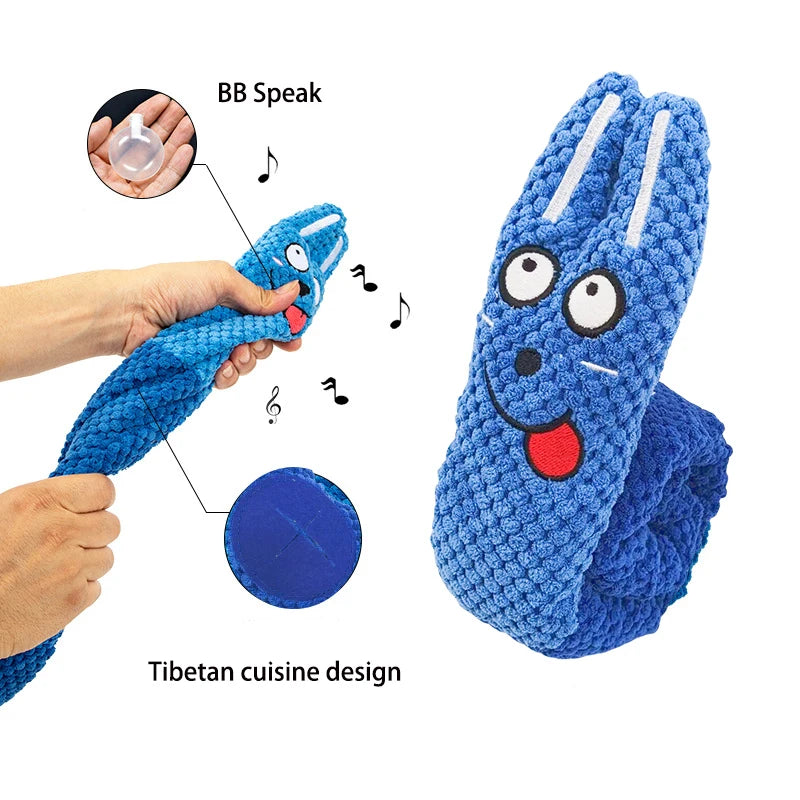 Dog Puzzle Snuffle Toy With Squeaker – Soft Fleece