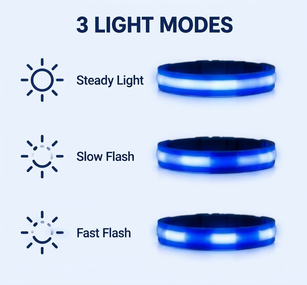 Coleira LED Recarga USB para Cães Antiperda Noturna
