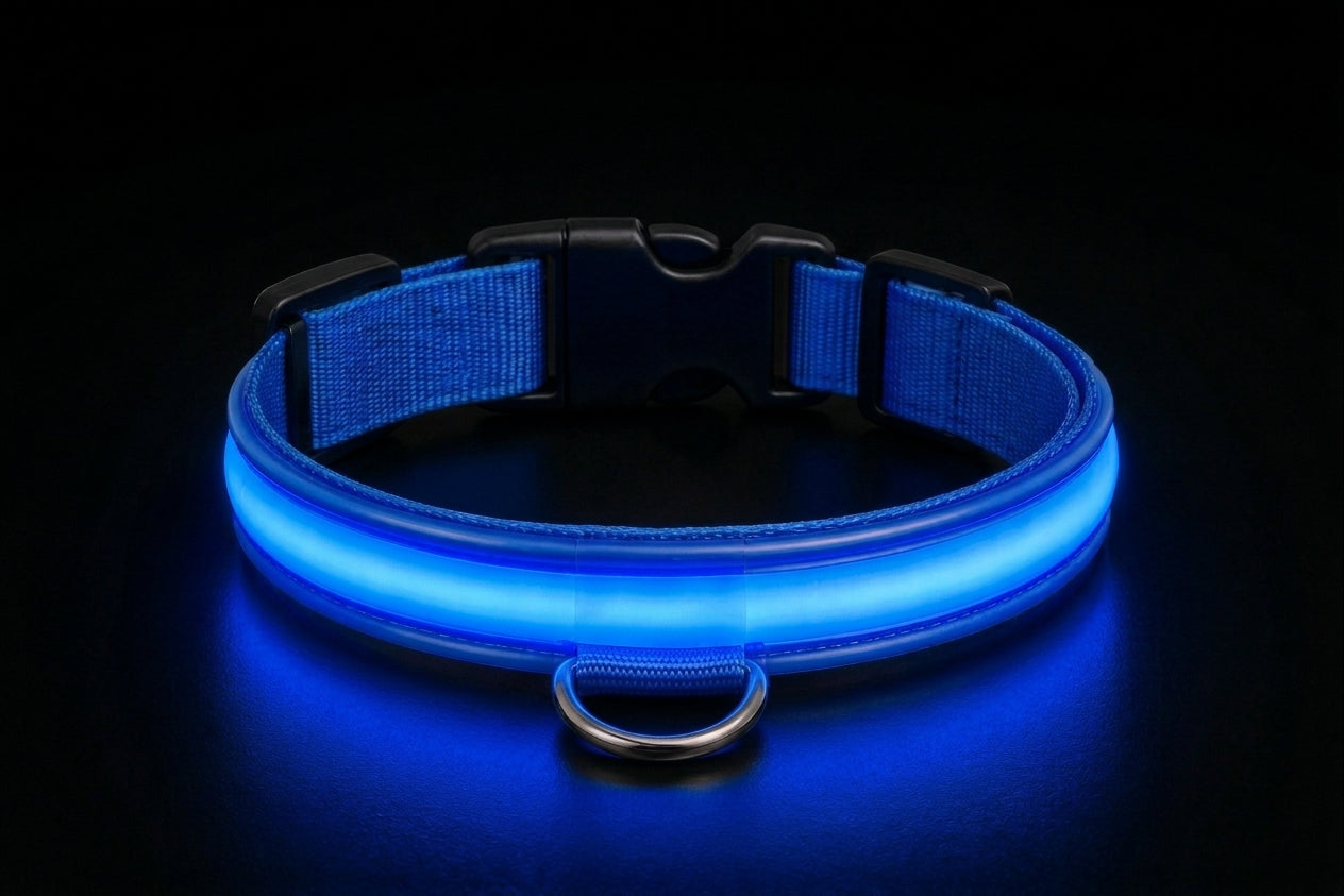 Coleira LED Recarga USB para Cães Antiperda Noturna