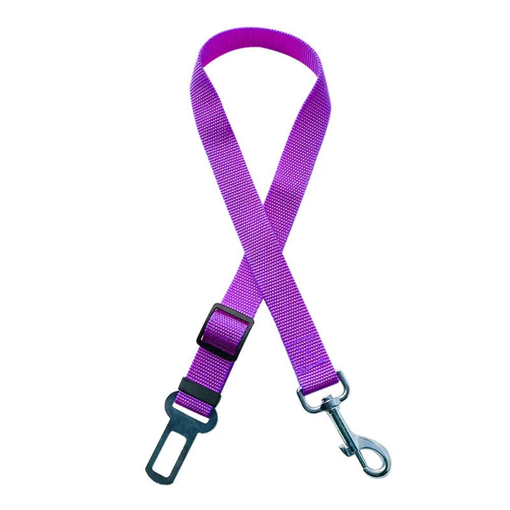 CWQY-4-Purple Color Adjustable Dog Car Seat Belt – Reflective, Shock-Absorbing