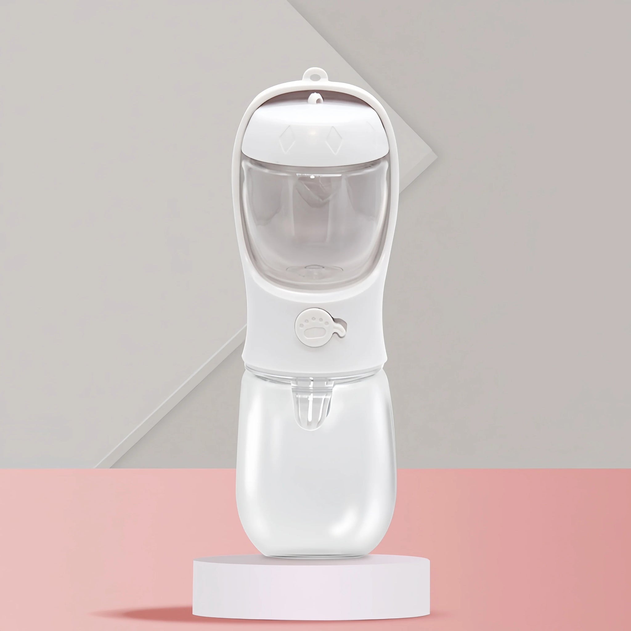 white Color Portable Dog Water Bottle With Food Storage Bowl