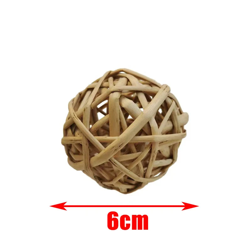 Style 11 Color Wooden Chew Toys For Small Pets – Roller, Bell & Dumbbell