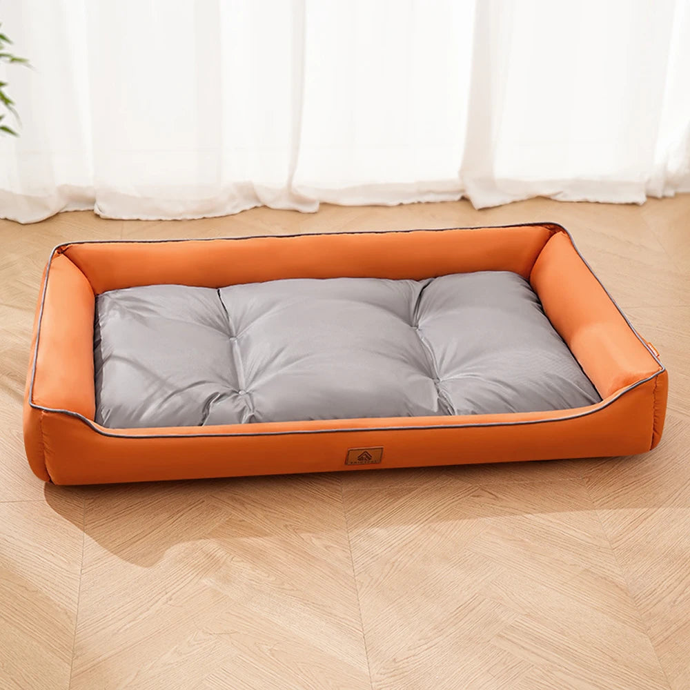 Orange gray Color Corduroy Pet Sofa Bed – Cozy Cushion for Dogs and Cats
