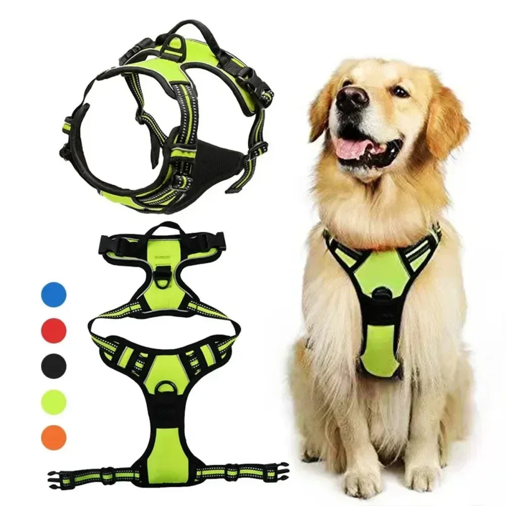 Reflective Adjustable Dog Harness Vest – Breathable Nylon