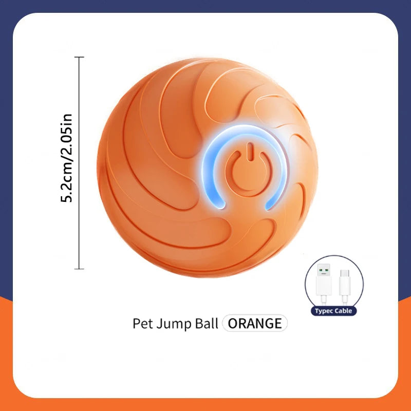 Orange LW Color Interactive Smart Jumping Pet Ball – USB Rechargeable