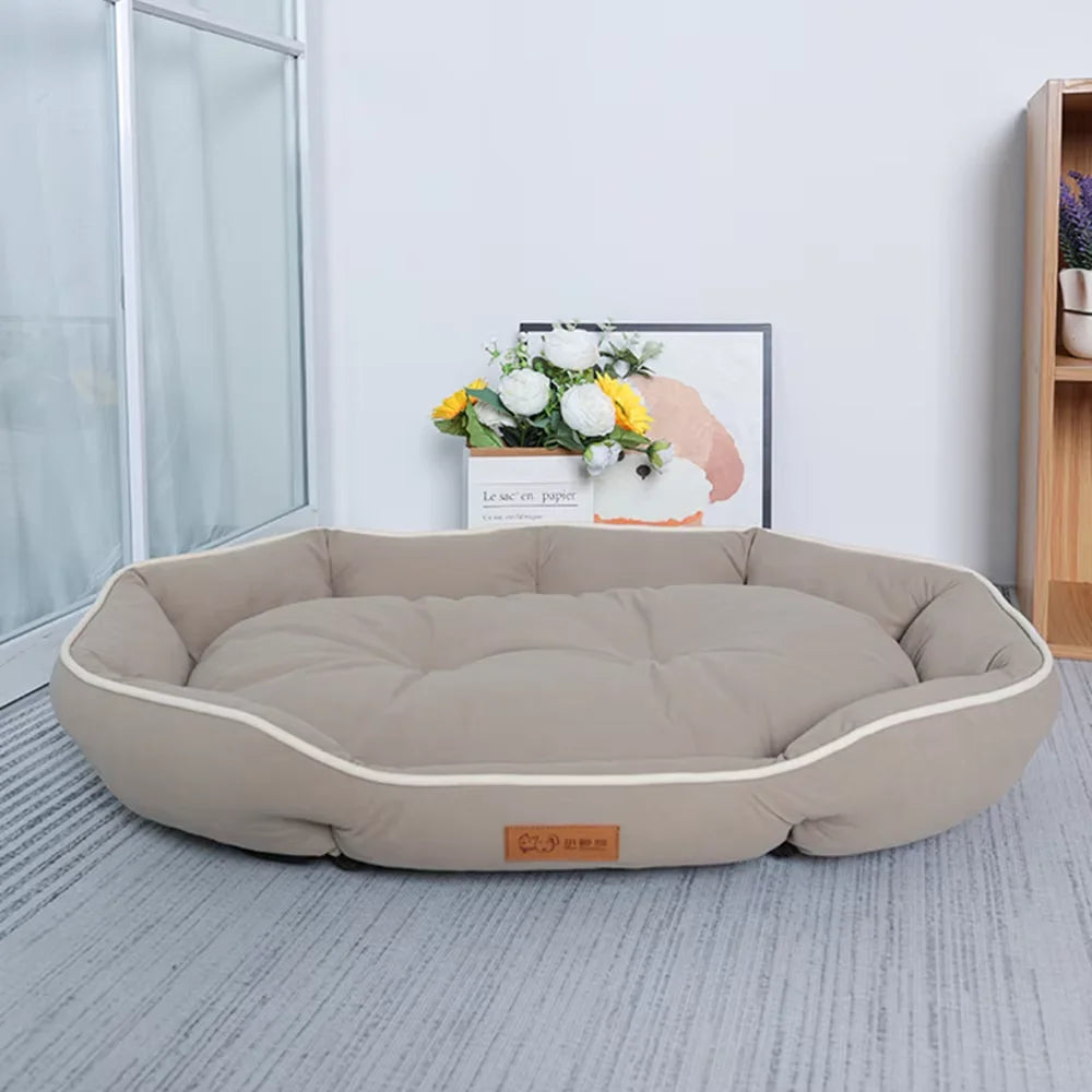 Khaki Color Corduroy Pet Sofa Bed – Cozy Cushion for Dogs and Cats