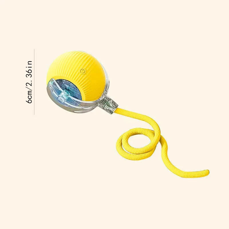 Yellow S Color Interactive Smart Jumping Pet Ball – USB Rechargeable