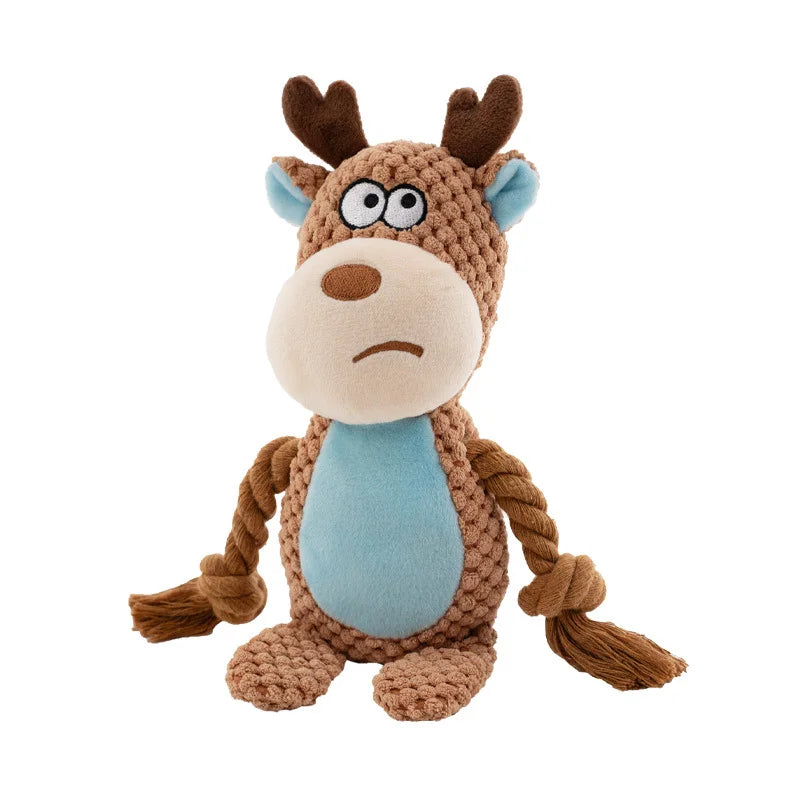 Elk Color Plush Squeaky Dog Toy – Bite-Resistant Sounding Chew