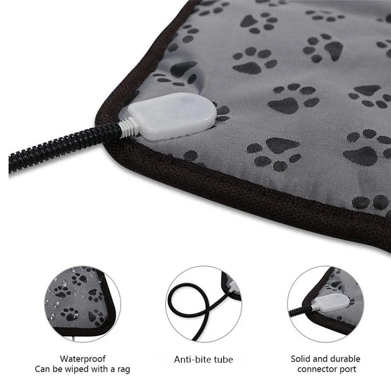 Adjustable Electric Pet Heating Pad – Waterproof Bed Mat