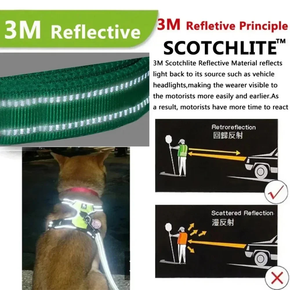 Reflective Adjustable Dog Harness Vest – Breathable Nylon