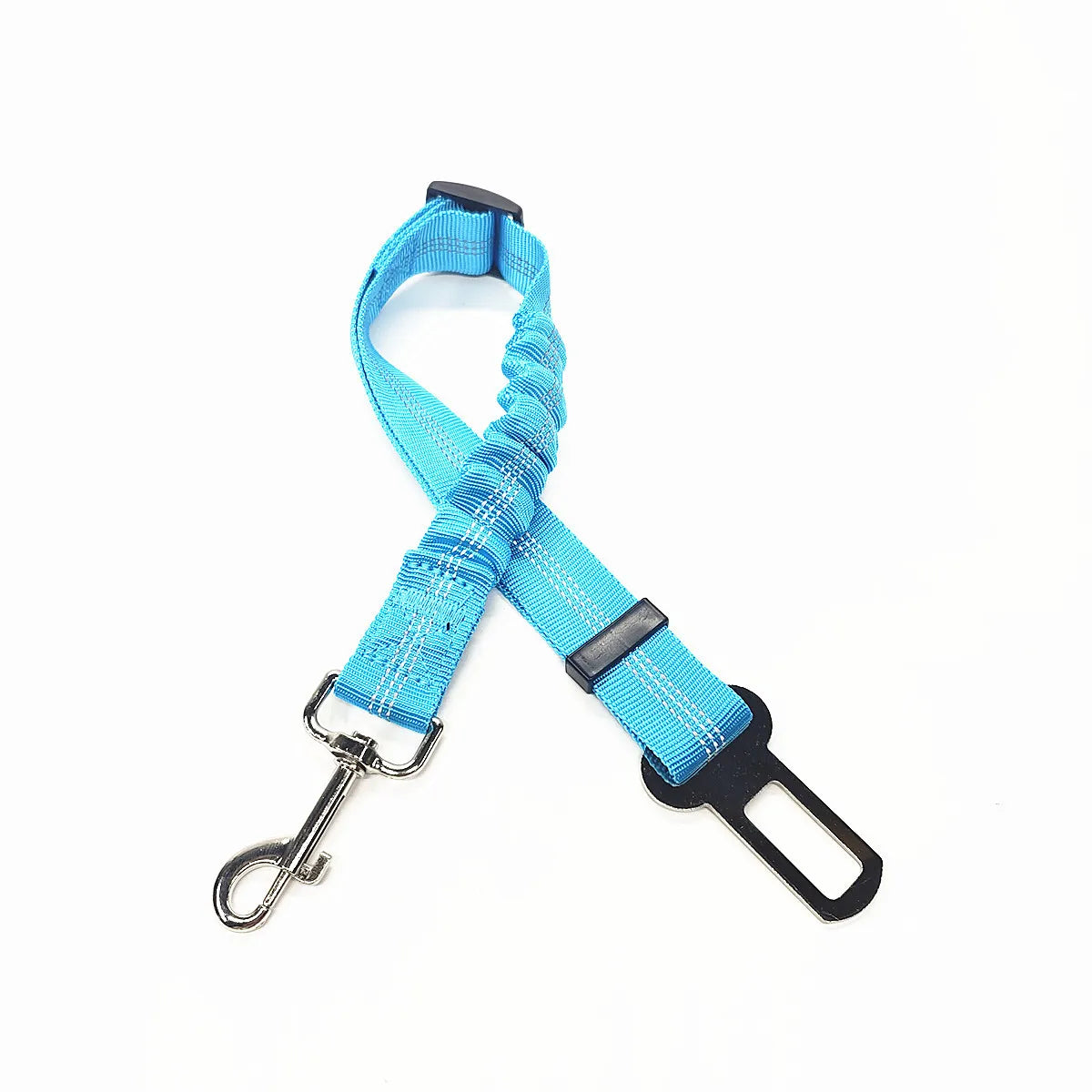 Sky Blue Color Adjustable Dog Car Seat Belt – Reflective, Shock-Absorbing