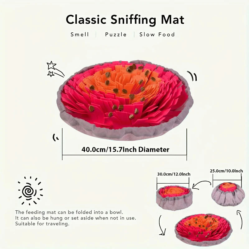 Felt Dog Snuffle Mat – Washable Slow Feeding Training Toy