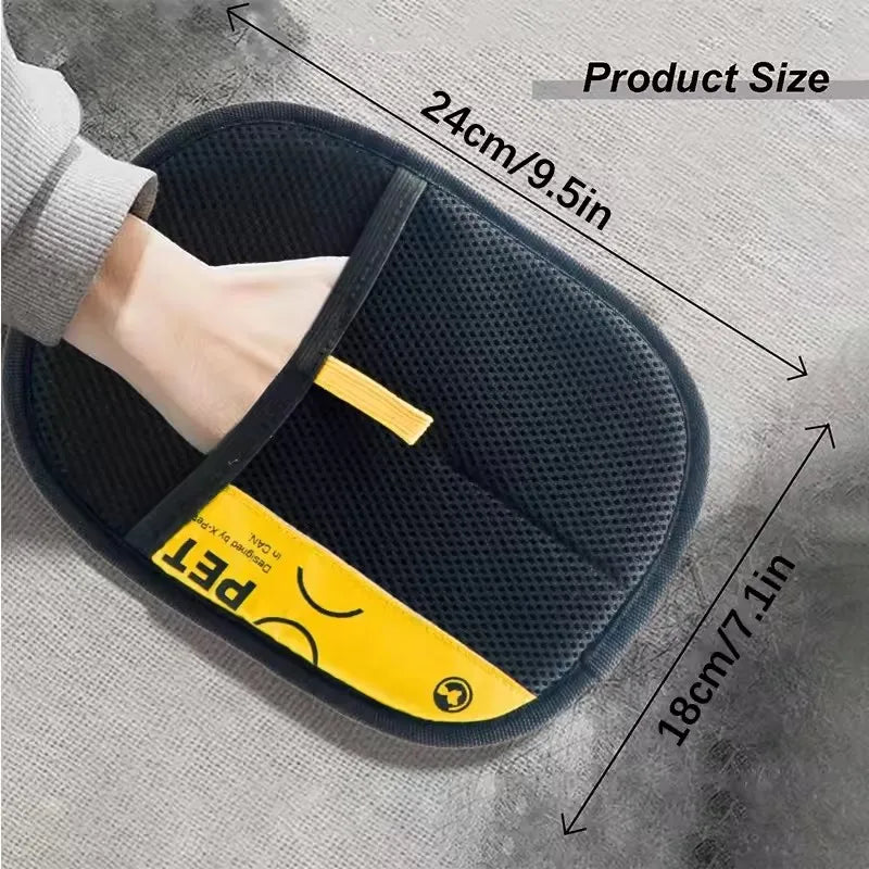 Pet Hair Remover Grooming Glove With 2-in-1 Lint Roller