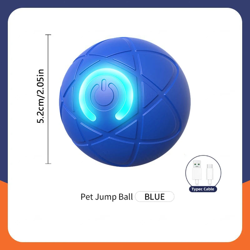 Blue X Color Interactive Smart Jumping Pet Ball – USB Rechargeable