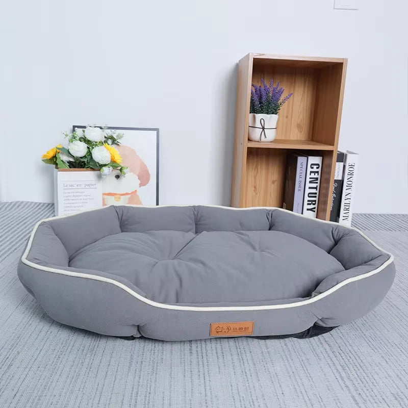 Grey Color Corduroy Pet Sofa Bed – Cozy Cushion for Dogs and Cats