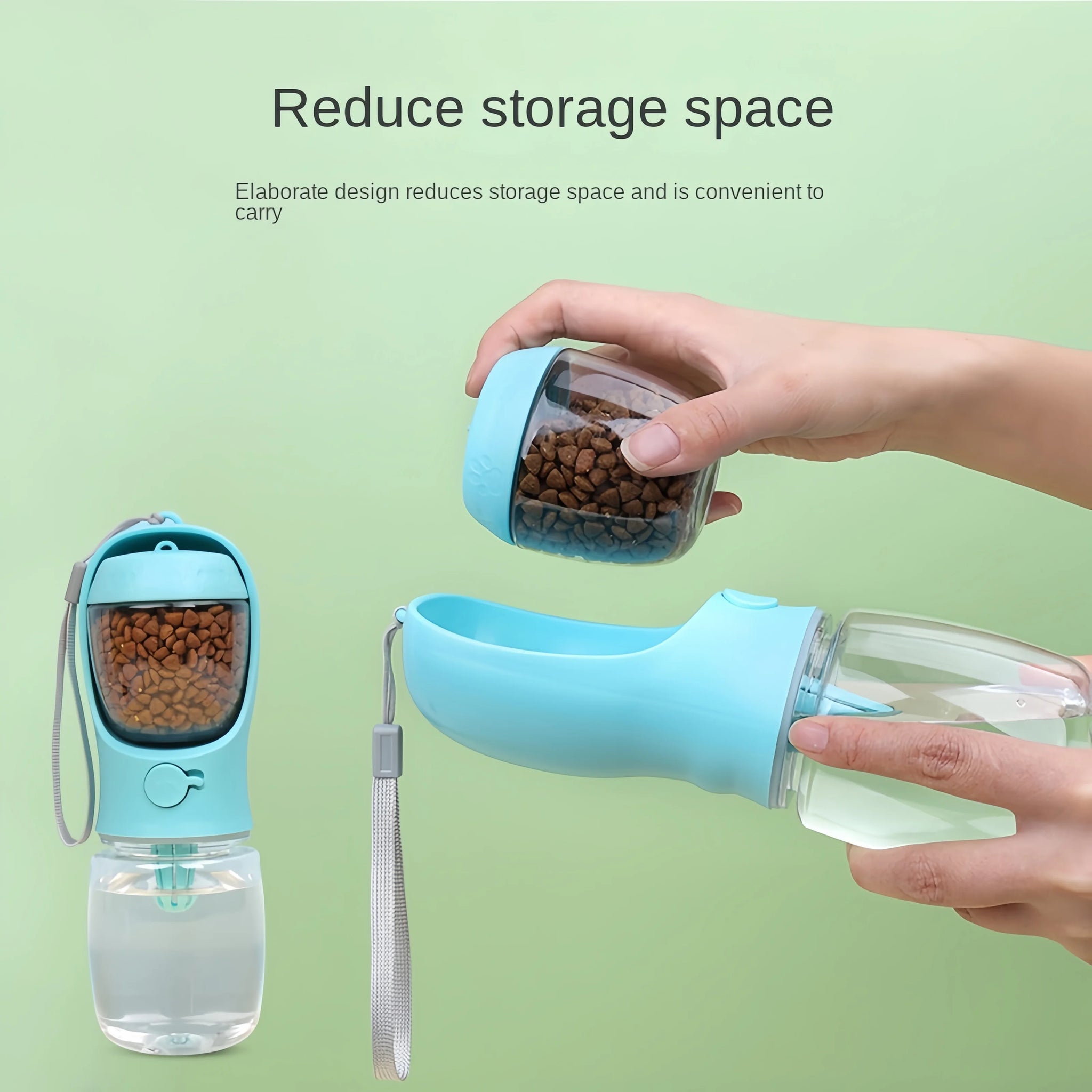 Portable Dog Water Bottle With Food Storage Bowl