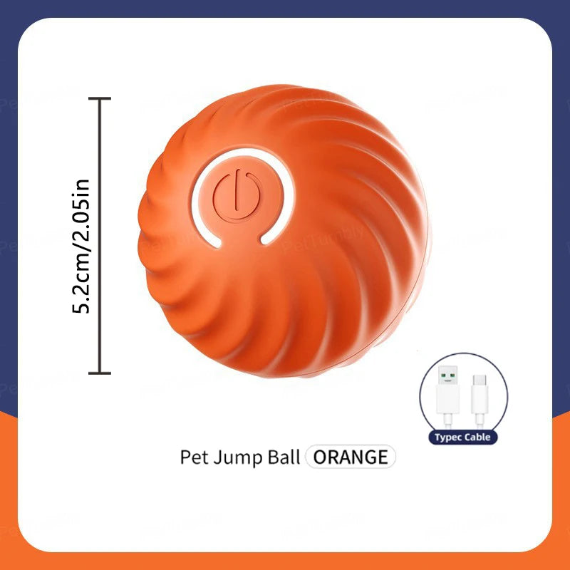 Orange Color Interactive Smart Jumping Pet Ball – USB Rechargeable