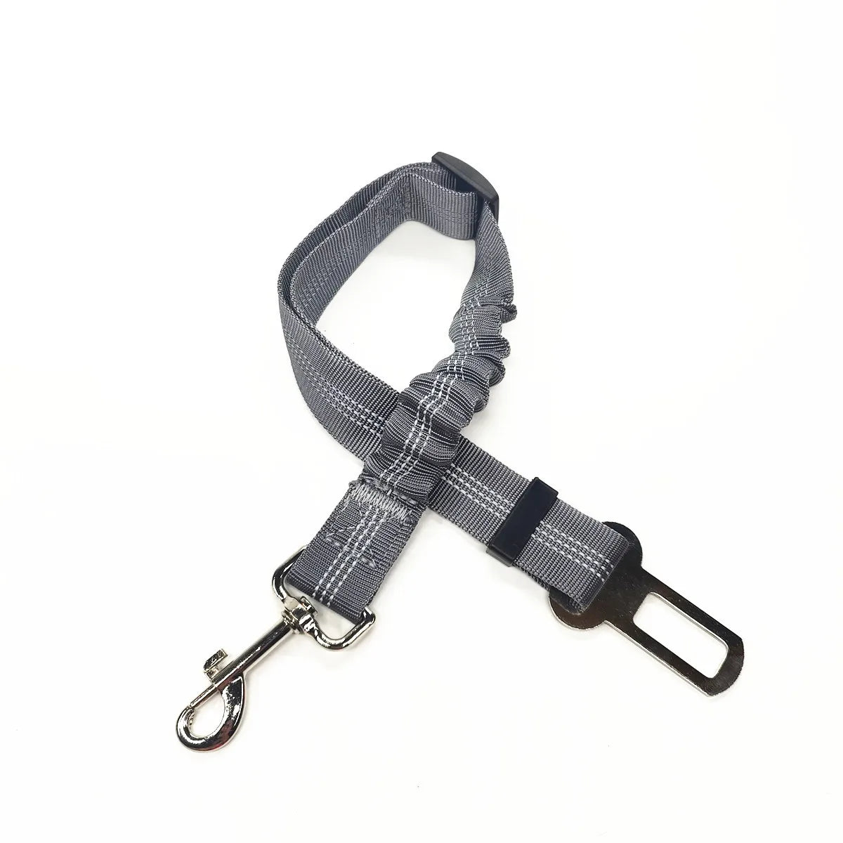 GRAY Color Adjustable Dog Car Seat Belt – Reflective, Shock-Absorbing