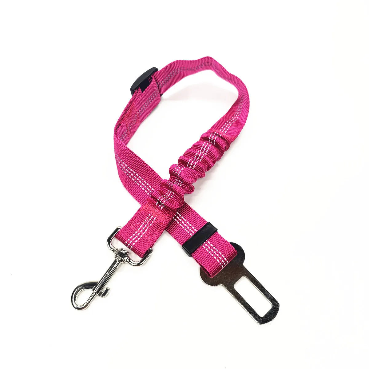 Purple Red Color Adjustable Dog Car Seat Belt – Reflective, Shock-Absorbing