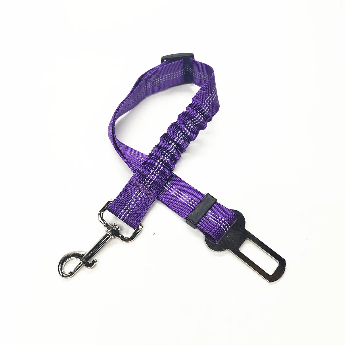 PURPLE Color Adjustable Dog Car Seat Belt – Reflective, Shock-Absorbing