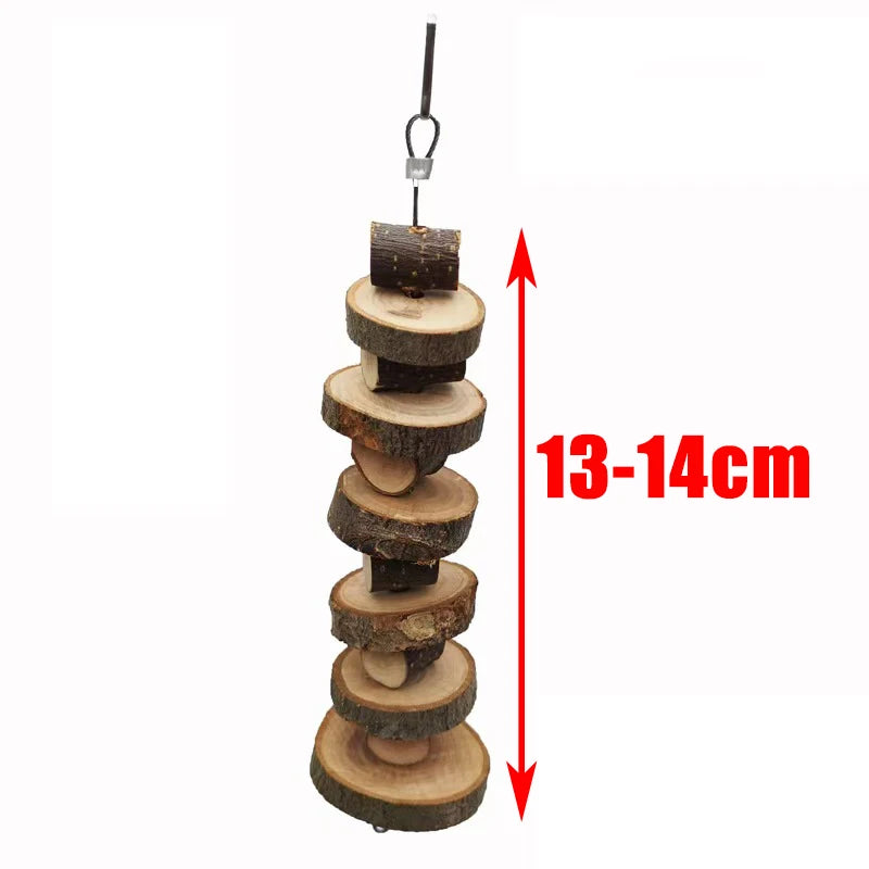 Style 12 Color Wooden Chew Toys For Small Pets – Roller, Bell & Dumbbell