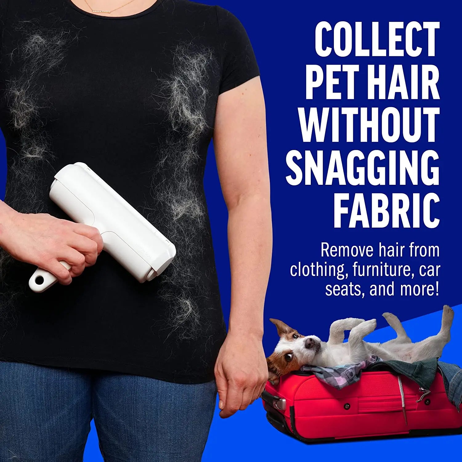 Reusable Pet Hair Remover Roller for Furniture & Fabrics