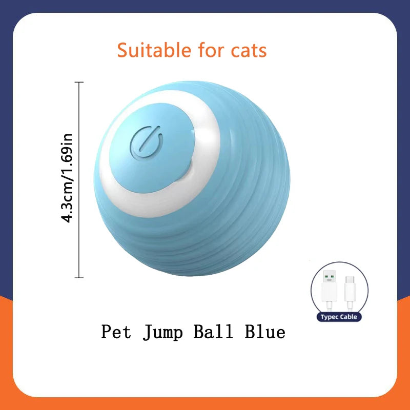 Blue H Color Interactive Smart Jumping Pet Ball – USB Rechargeable
