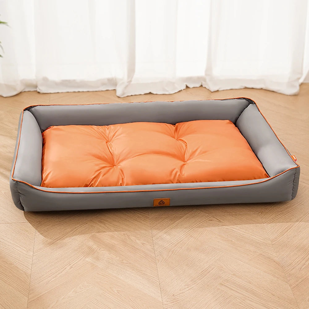 Gray orange Color Corduroy Pet Sofa Bed – Cozy Cushion for Dogs and Cats