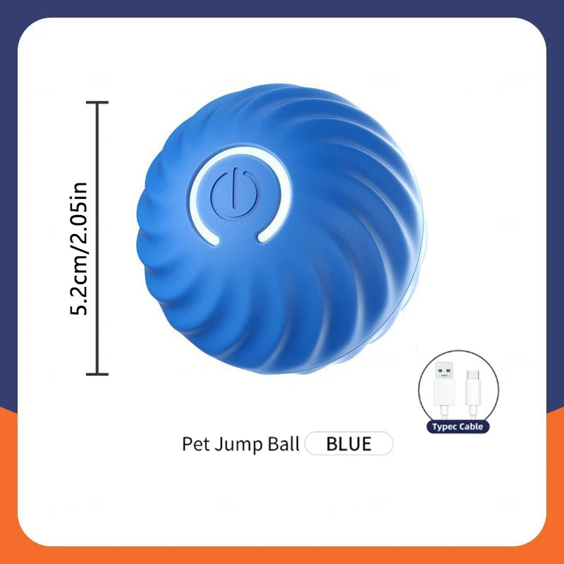 Blue Color Interactive Smart Jumping Pet Ball – USB Rechargeable