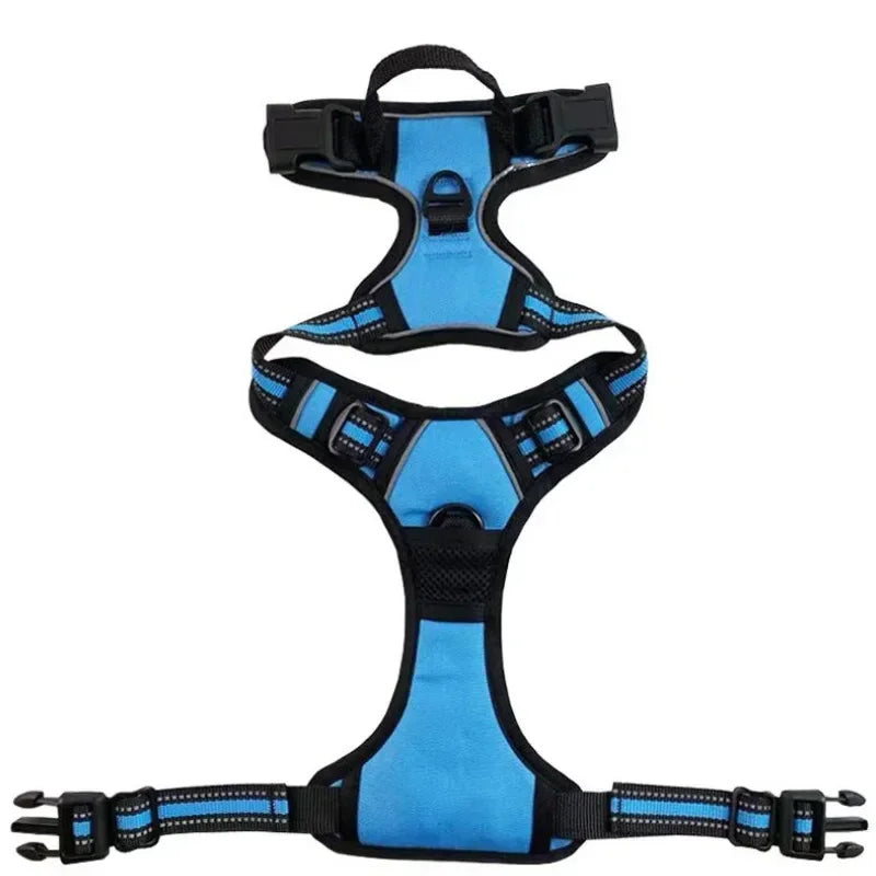 Sky Blue Color Reflective Adjustable Dog Harness Vest – Breathable Nylon