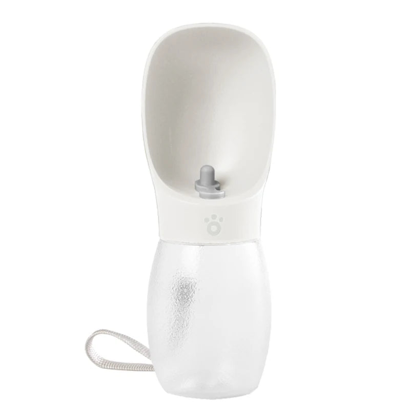 WHITE Color Portable Dog Water Bottle 300 ml For Outdoor Travel