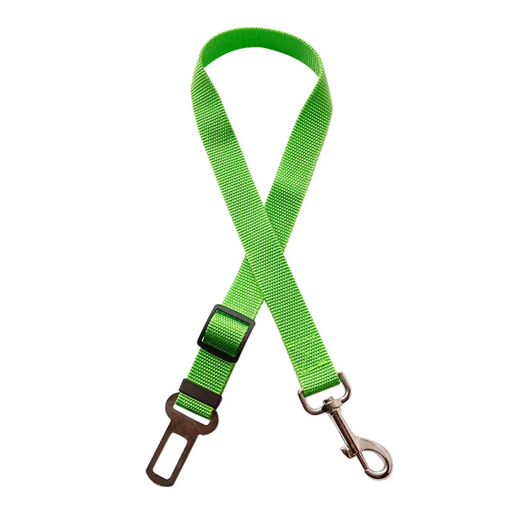 CWQY-4-Green Color Adjustable Dog Car Seat Belt – Reflective, Shock-Absorbing