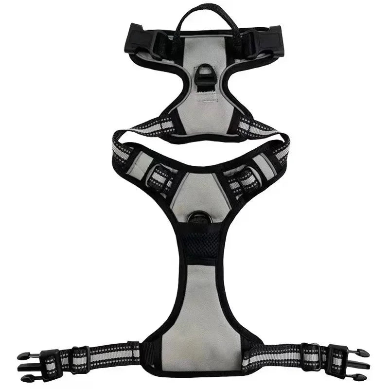 Grey Color Reflective Adjustable Dog Harness Vest – Breathable Nylon