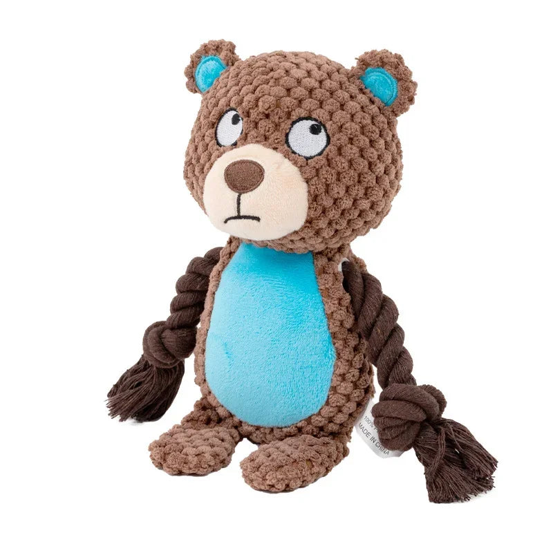 Bear Color Plush Squeaky Dog Toy – Bite-Resistant Sounding Chew