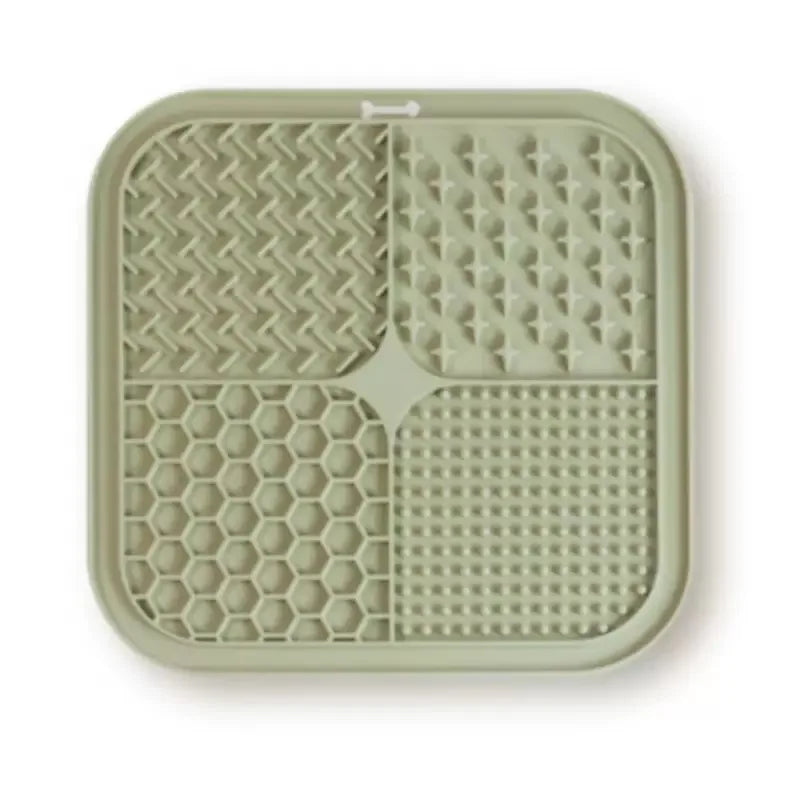 Beige Color Silicone Pet Licking Mat Slow Feeder With Suction Cups