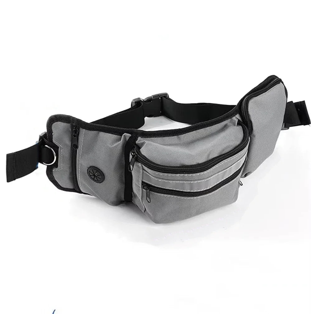 Grey Color Dog Training Treat Waist Bag – Hands-Free Multi-Pocket Pouch