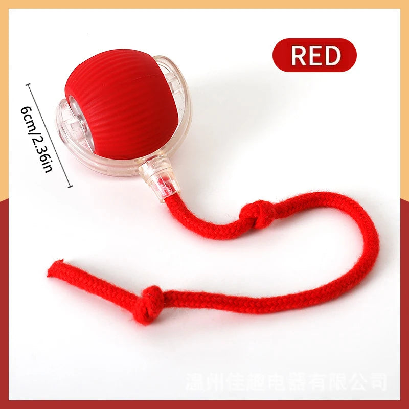 Red S Color Interactive Smart Jumping Pet Ball – USB Rechargeable