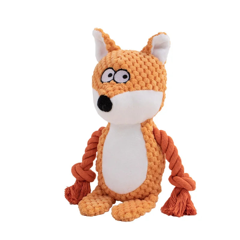 Fox Color Plush Squeaky Dog Toy – Bite-Resistant Sounding Chew