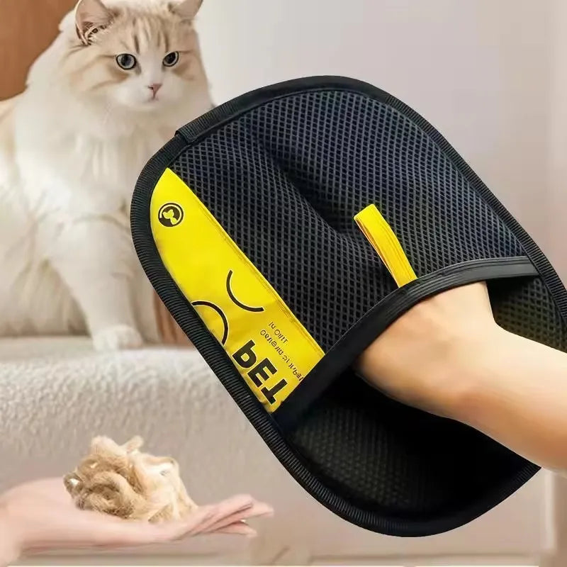 Pet Hair Remover Grooming Glove With 2-in-1 Lint Roller