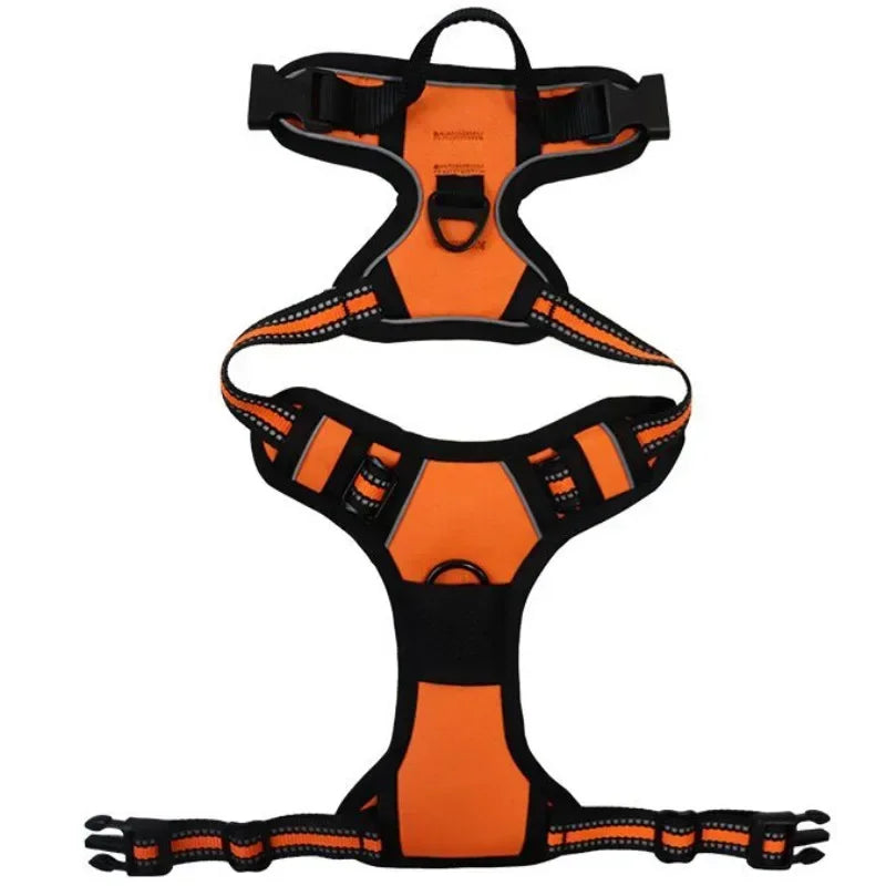 Orange Color Reflective Adjustable Dog Harness Vest – Breathable Nylon