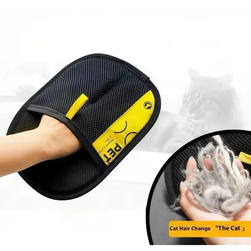 Pet Hair Remover Grooming Glove With 2-in-1 Lint Roller