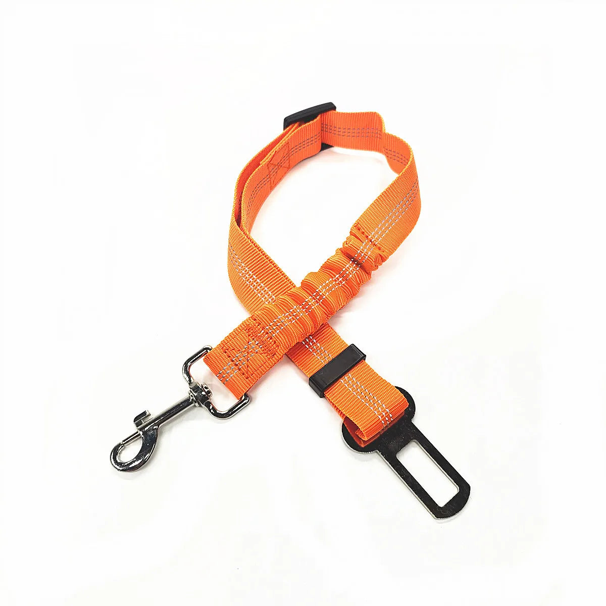 Orange Color Adjustable Dog Car Seat Belt – Reflective, Shock-Absorbing