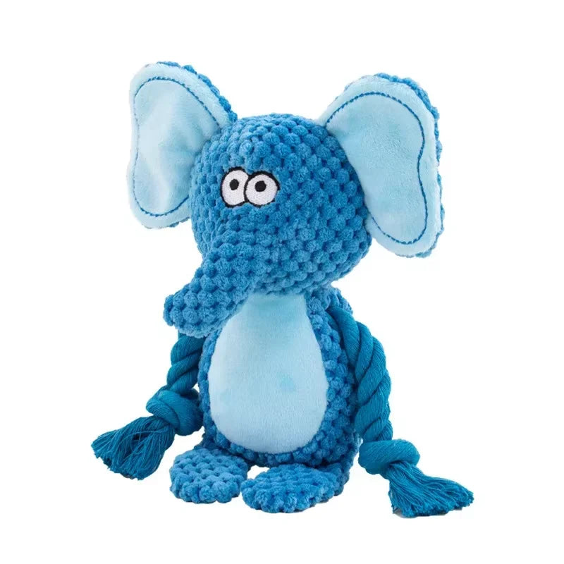 Elephant Color Plush Squeaky Dog Toy – Bite-Resistant Sounding Chew