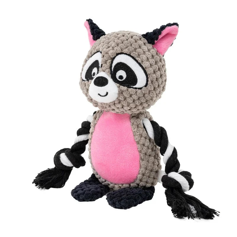 Raccoon Color Plush Squeaky Dog Toy – Bite-Resistant Sounding Chew