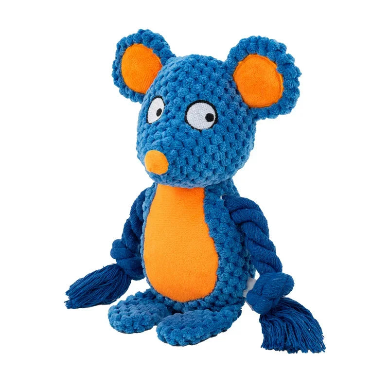 Rat Color Plush Squeaky Dog Toy – Bite-Resistant Sounding Chew