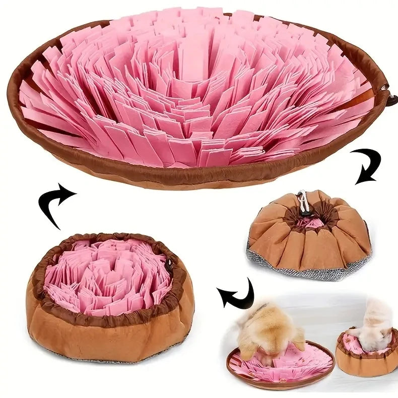 Fen Color Felt Dog Snuffle Mat – Washable Slow Feeding Training Toy