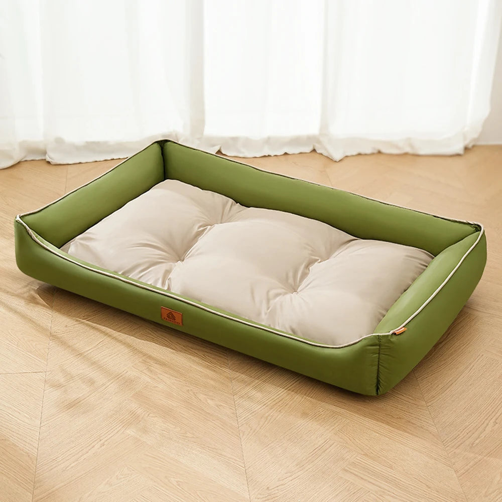 Green beige Color Corduroy Pet Sofa Bed – Cozy Cushion for Dogs and Cats