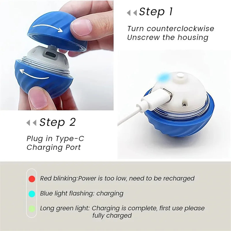 Interactive Smart Jumping Pet Ball – USB Rechargeable