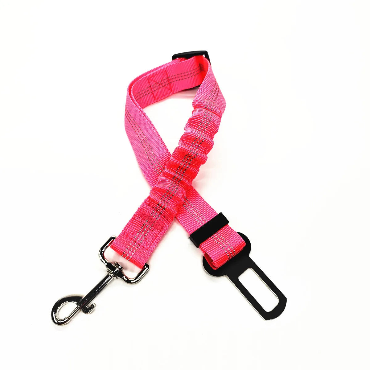 Rose Color Adjustable Dog Car Seat Belt – Reflective, Shock-Absorbing