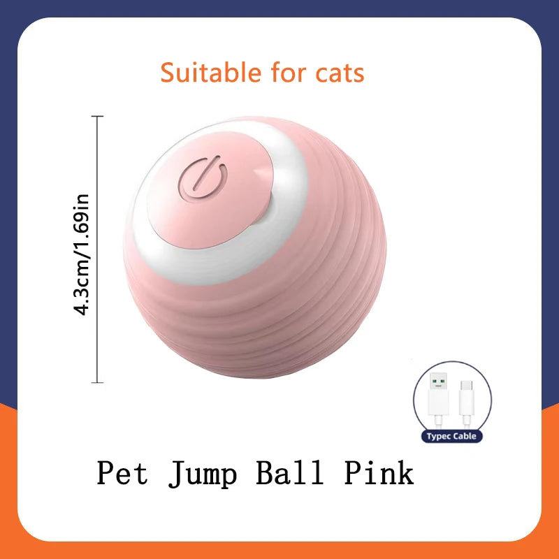 Pink H Color Interactive Smart Jumping Pet Ball – USB Rechargeable